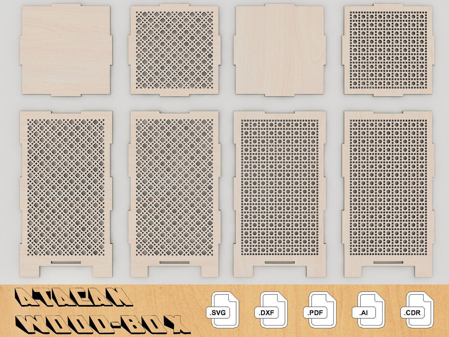 Light Box Laser cut Files / Lamp With Rattan Cane Pattern / Cnc Laser SVG DXF files 233