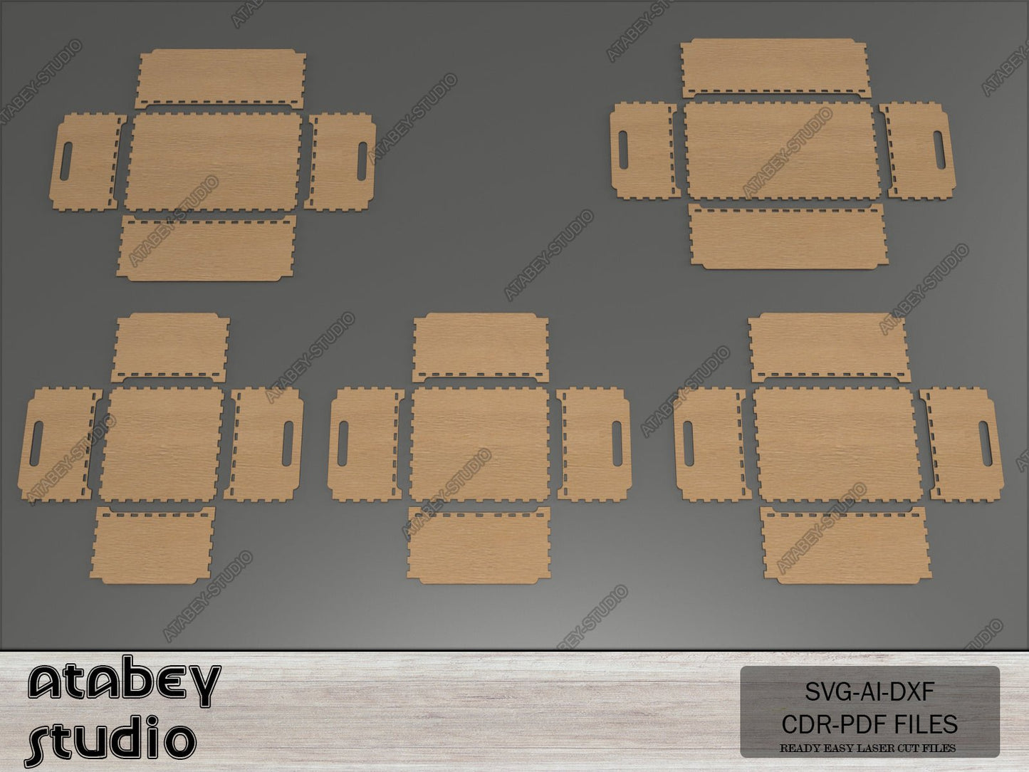 Multiple Size Stackable Box - Modular Design Storage Boxes - Wood Laser-Cut Plans - DIY Plans and Ready to Cut Files -Svg Dxf Ai Cdr 561
