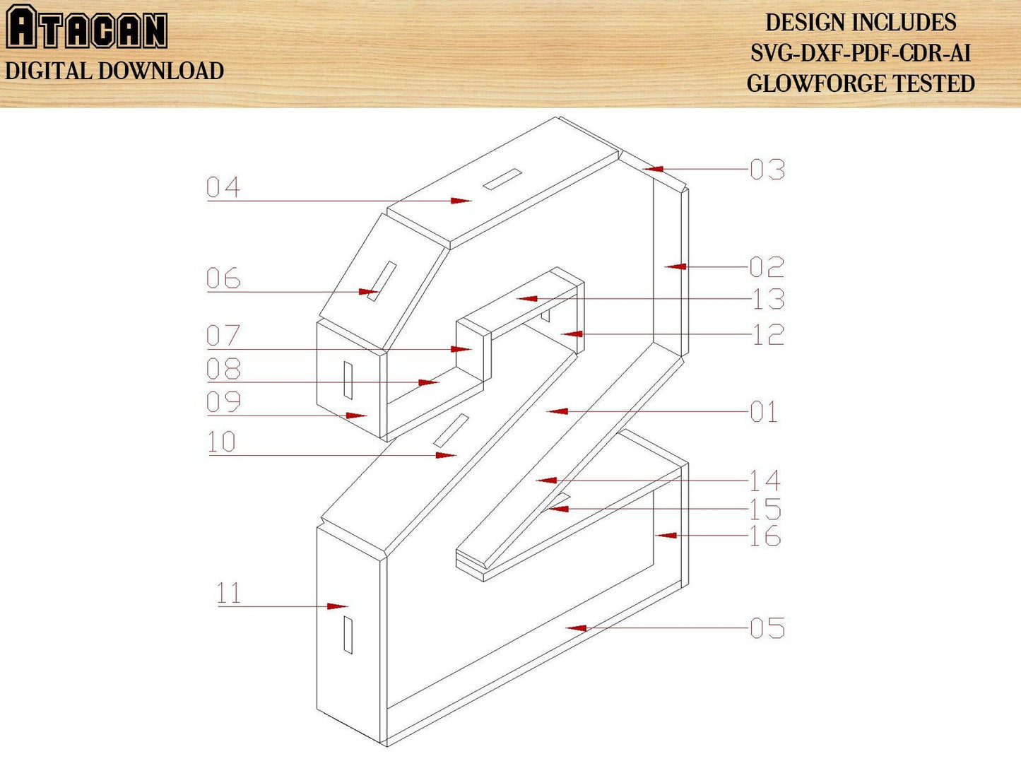 New Years 2022 - Wooden Numbers SVG Laser Cut vector files, Christmas Noel instant downloads 262