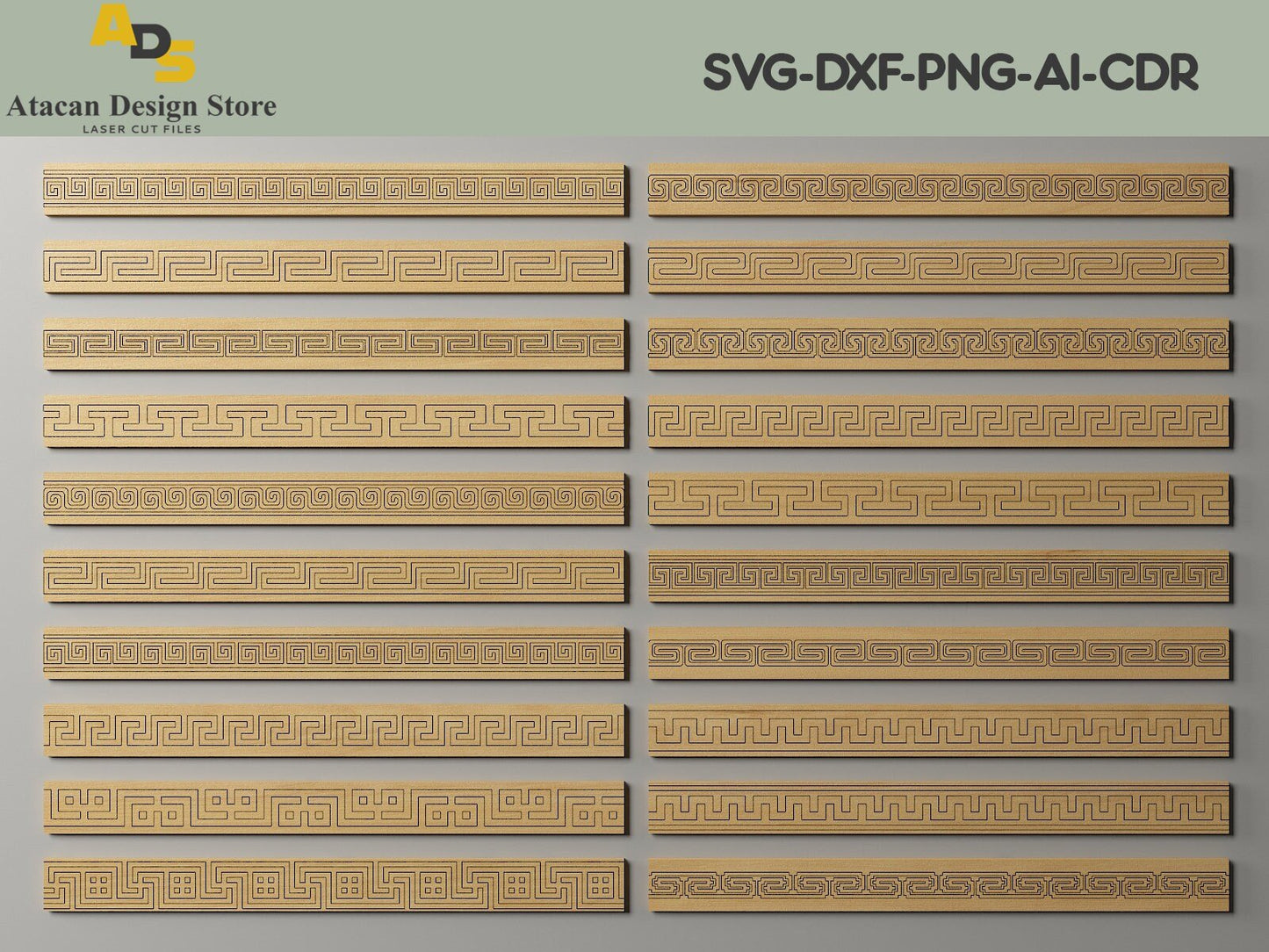Old Greek Border Designs / Greek Pattern Borders / Laser Vector patterns 245