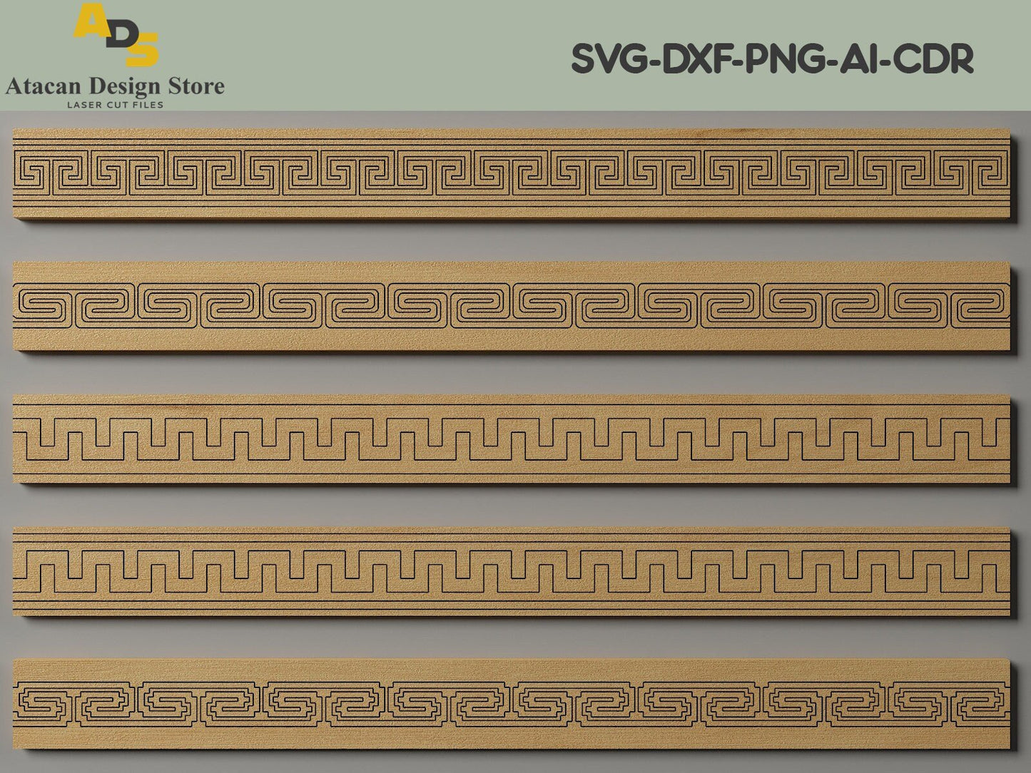 Old Greek Border Designs / Greek Pattern Borders / Laser Vector patterns 245