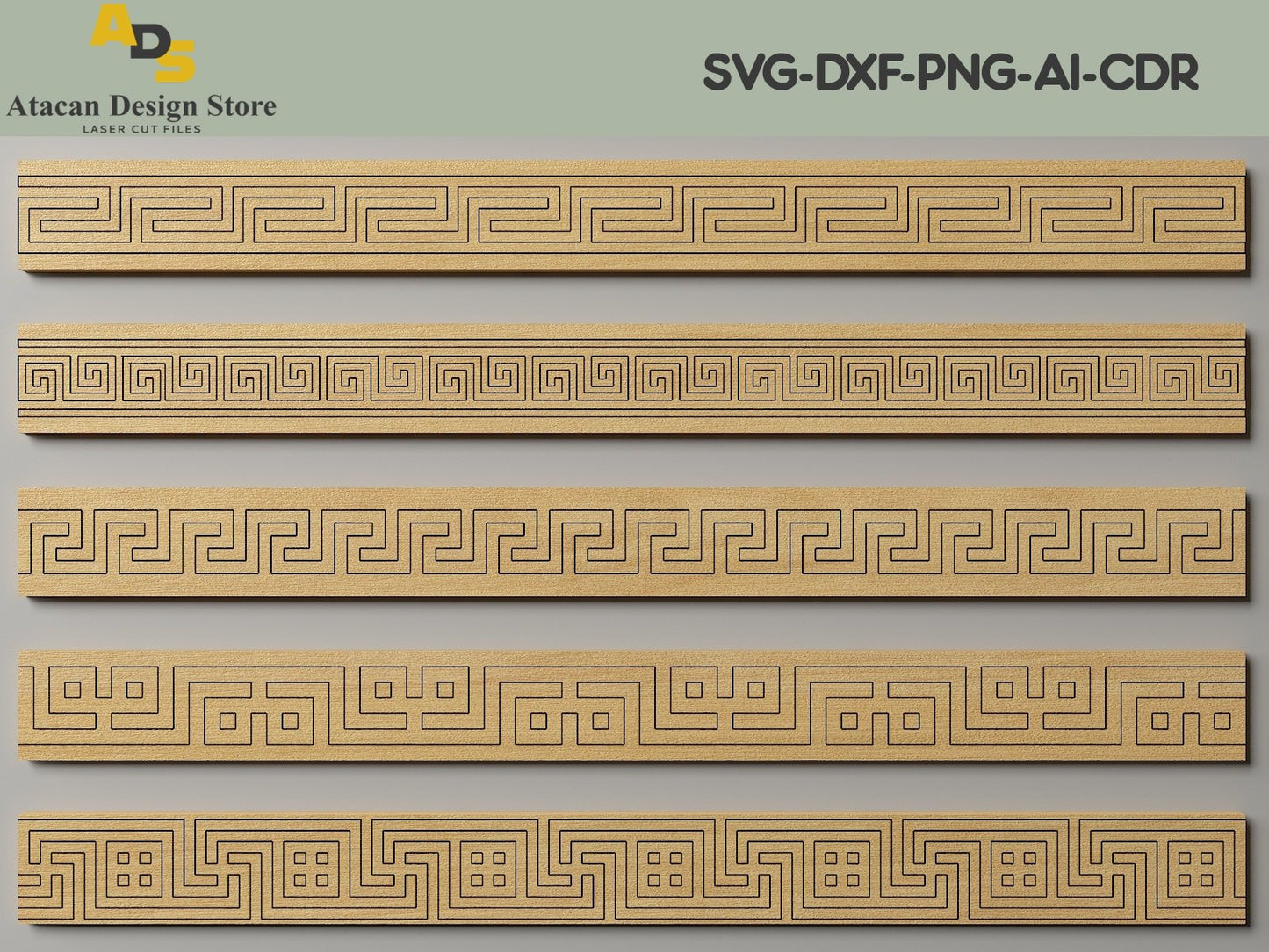 Old Greek Border Designs / Greek Pattern Borders / Laser Vector patterns 245