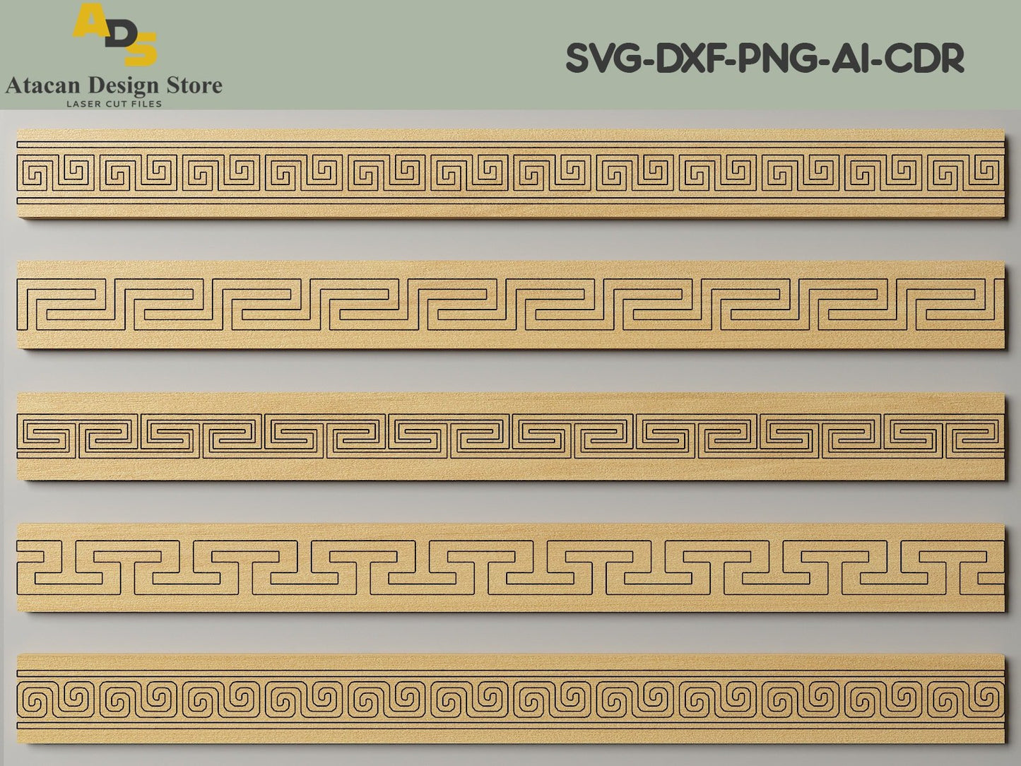 Old Greek Border Designs / Greek Pattern Borders / Laser Vector patterns 245