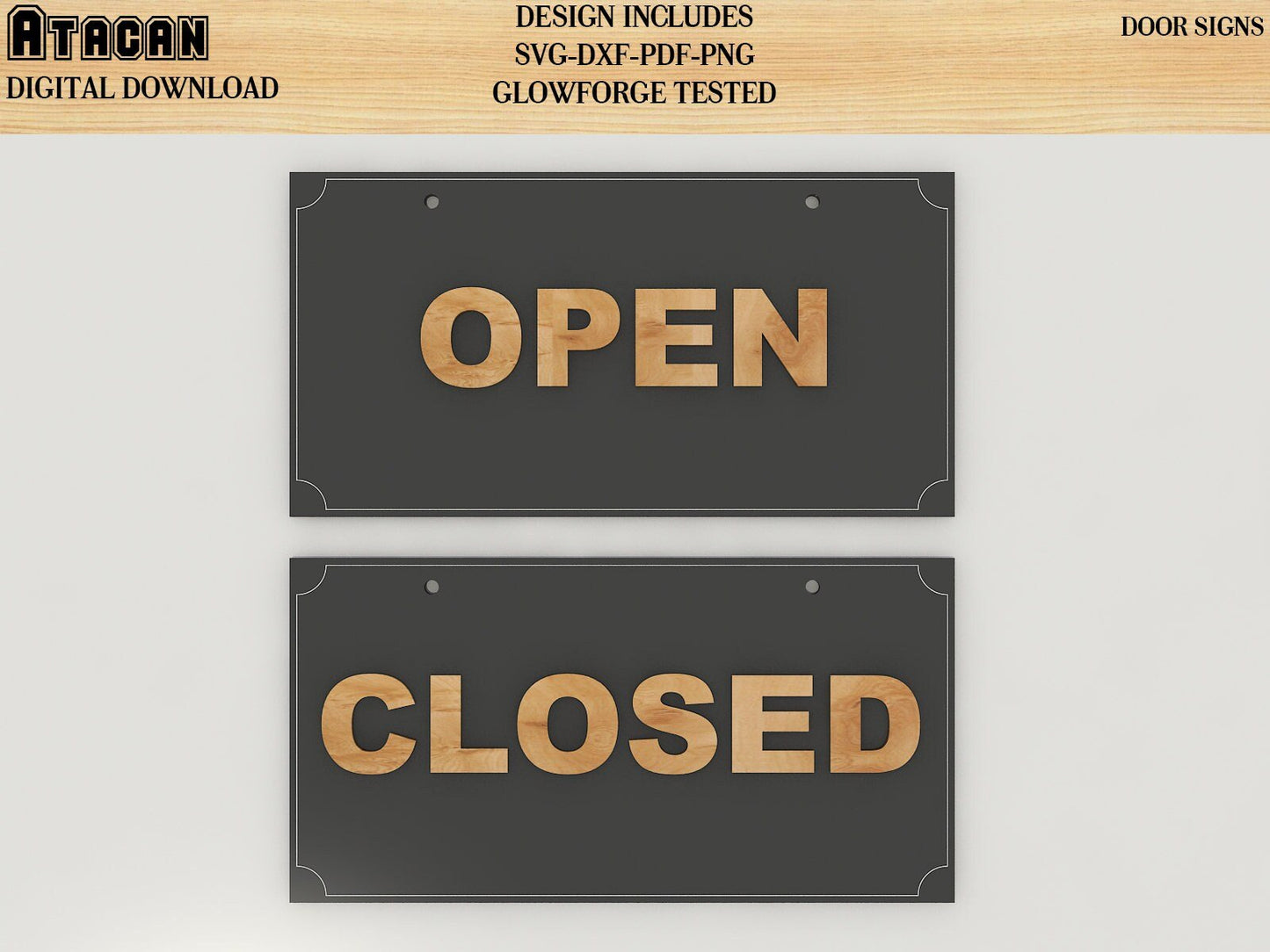 Open Closed BUNDLE Shop Sign SVG Cut Files, Welcome We're Open, Sorry We're Closed, Small Business sign 189