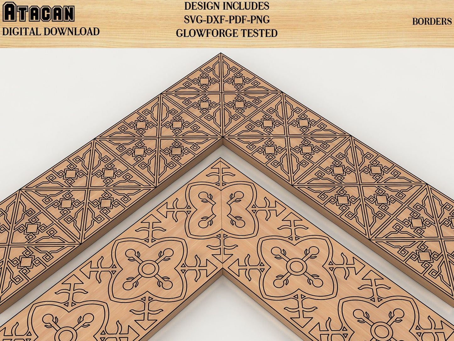 Ornamental BORDER files for creating Frames / Border laser cut files / Dxf,Png,Pdf,Svg files 186