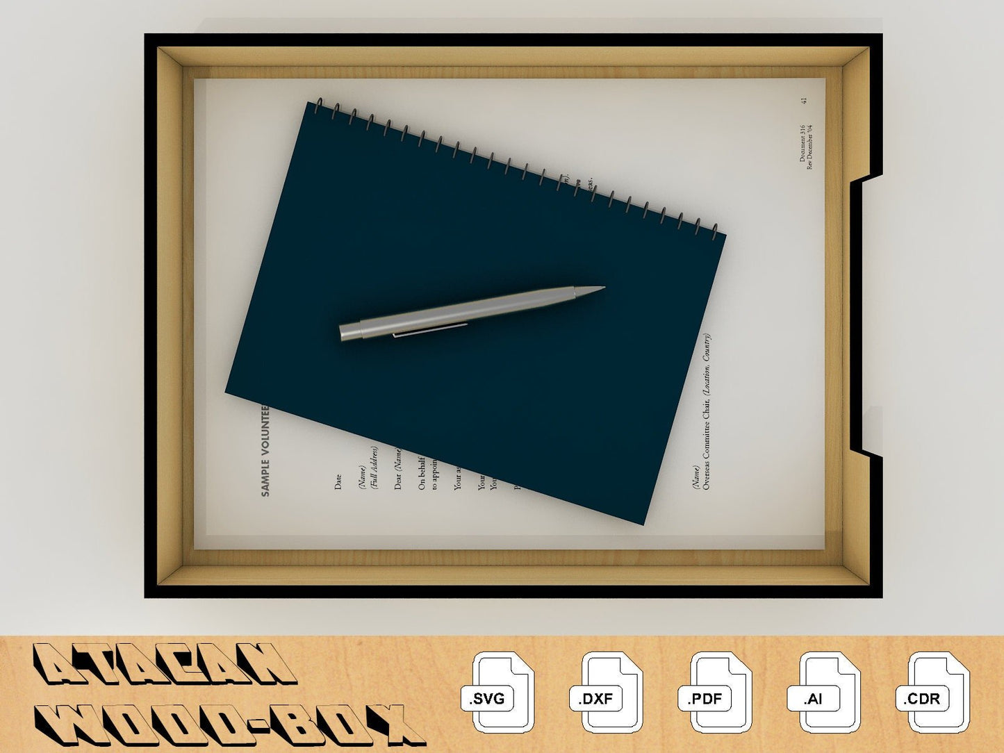 Paper Organiser Laser Cut SVG File - Laser Cut Desk Accessories - Download Glowforge SVG Template 067