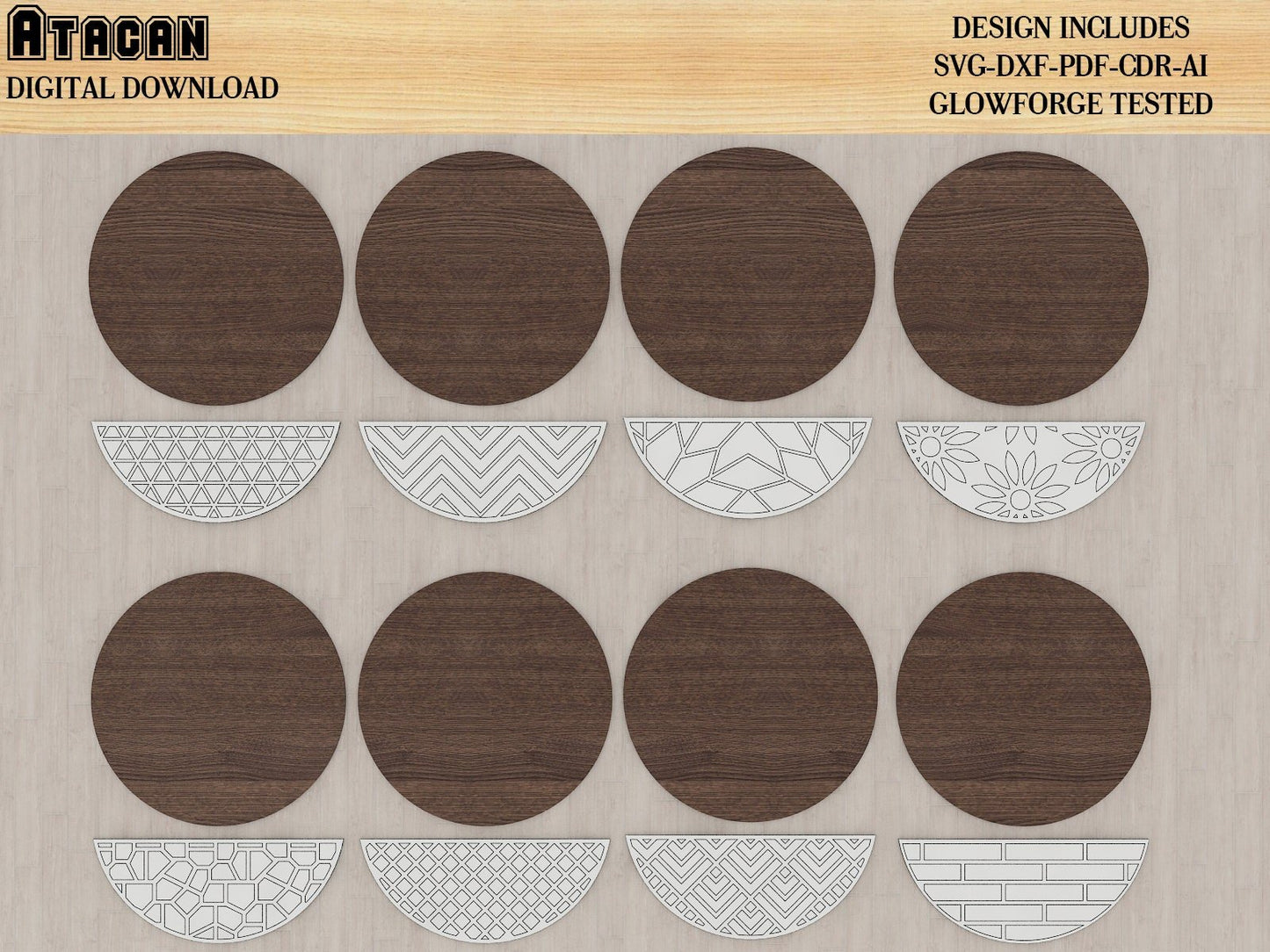 Patterned Door Hanger Svg Files / Welcome Home Laser cutting file / Glowforge sign Template 389