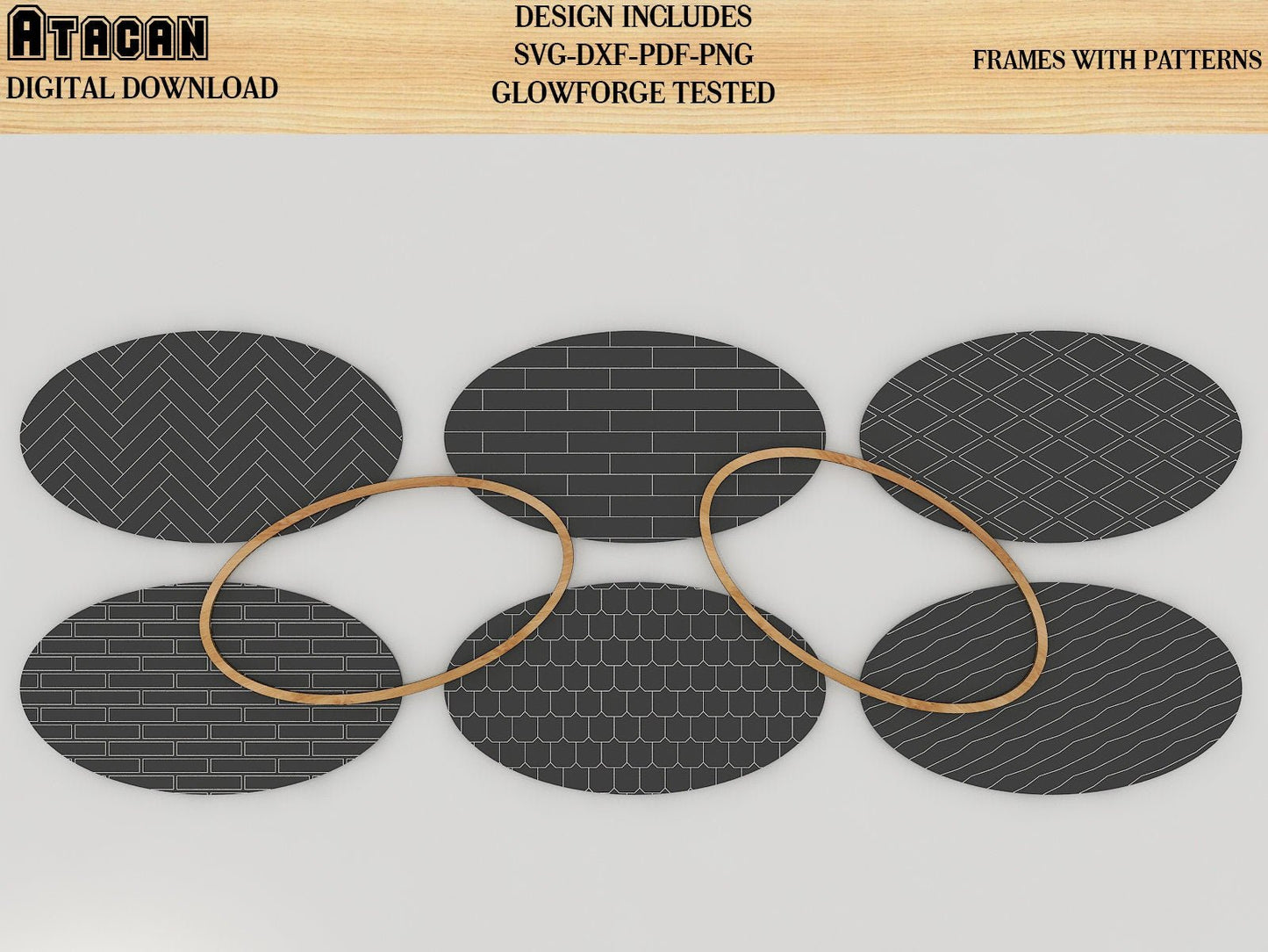 Patterns for Glowforge svg Herringbone Diamond Tile Brick Roof and Wood lines Pattern laser cut files 158