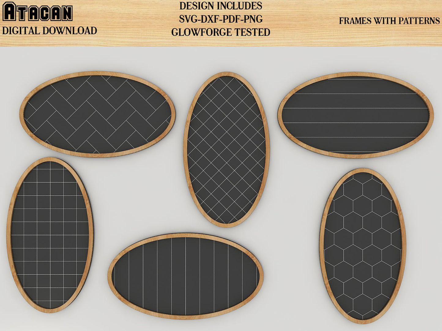 Patterns for Glowforge svg - Herringbone Subway Tile - Hexagon Pattern laser cut files 419