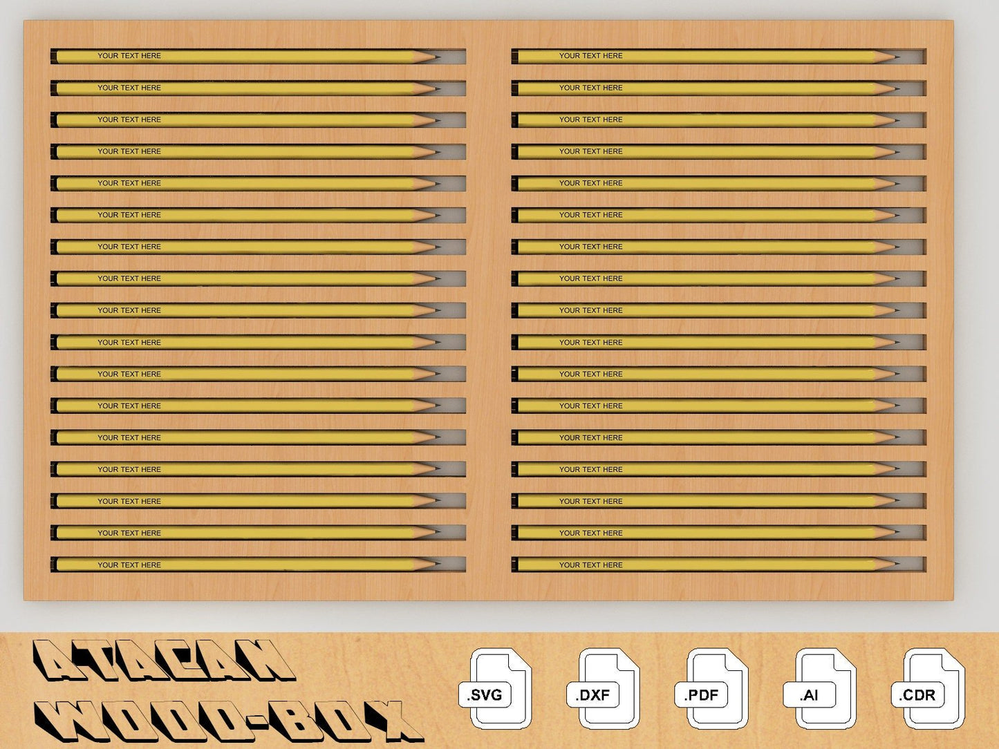 Pencil Jig for Laser Machines / Laser Cut SVG files / Laser Tool / Glowforge Pencil Digital Download 183