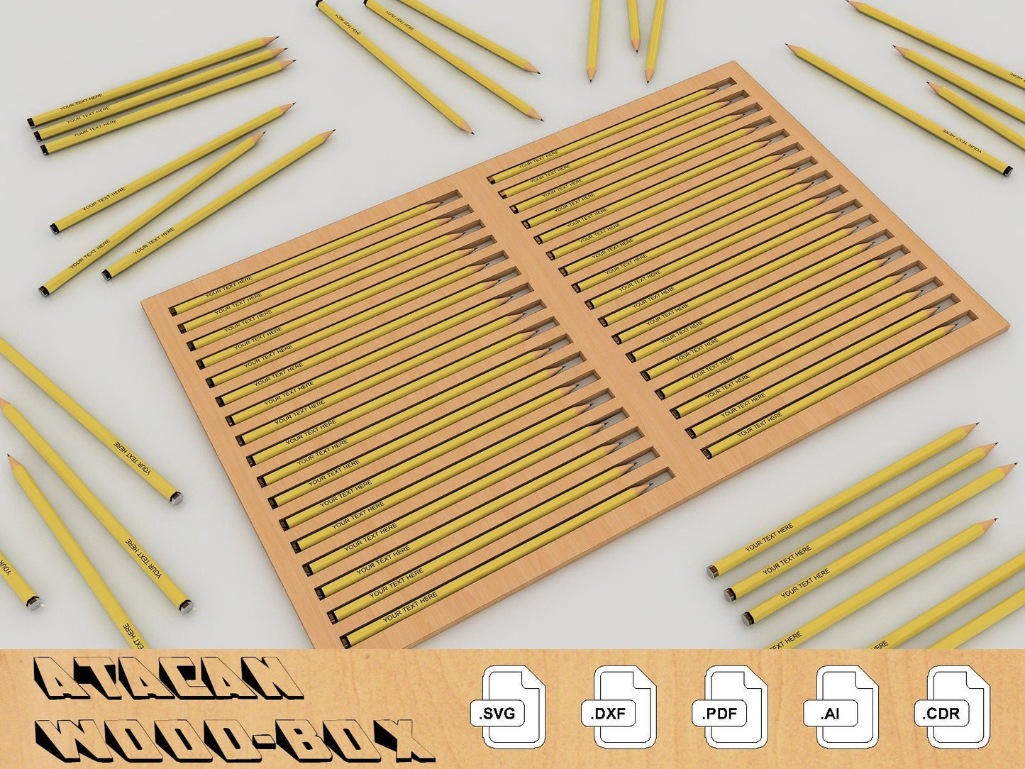Pencil Jig for Laser Machines / Laser Cut SVG files / Laser Tool / Glowforge Pencil Digital Download 183