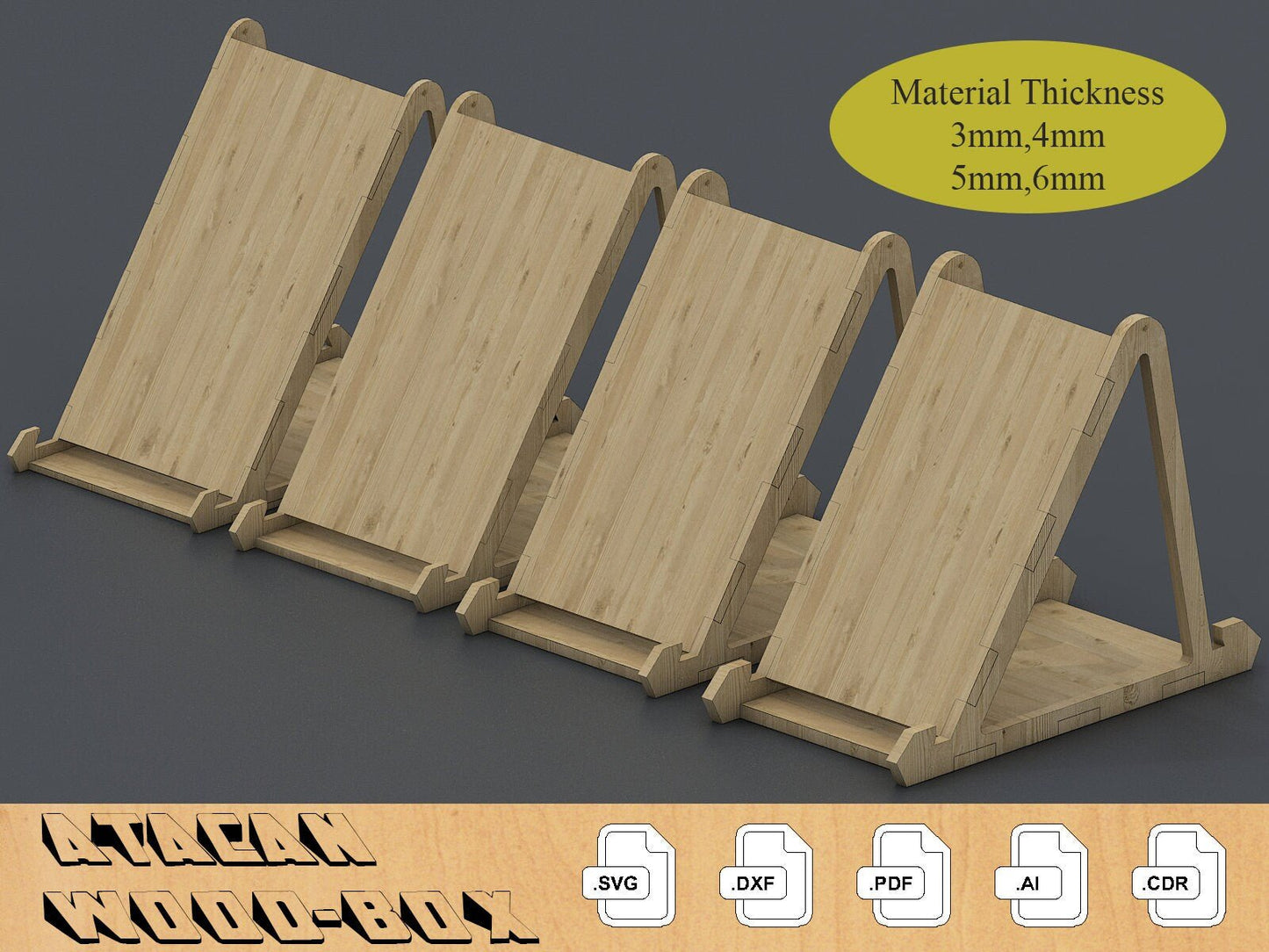 Phone Stand Laser cut file / Phone holder SVG file / Pic stand Display / SVG Dxf files for Cricut, Glowforge 262