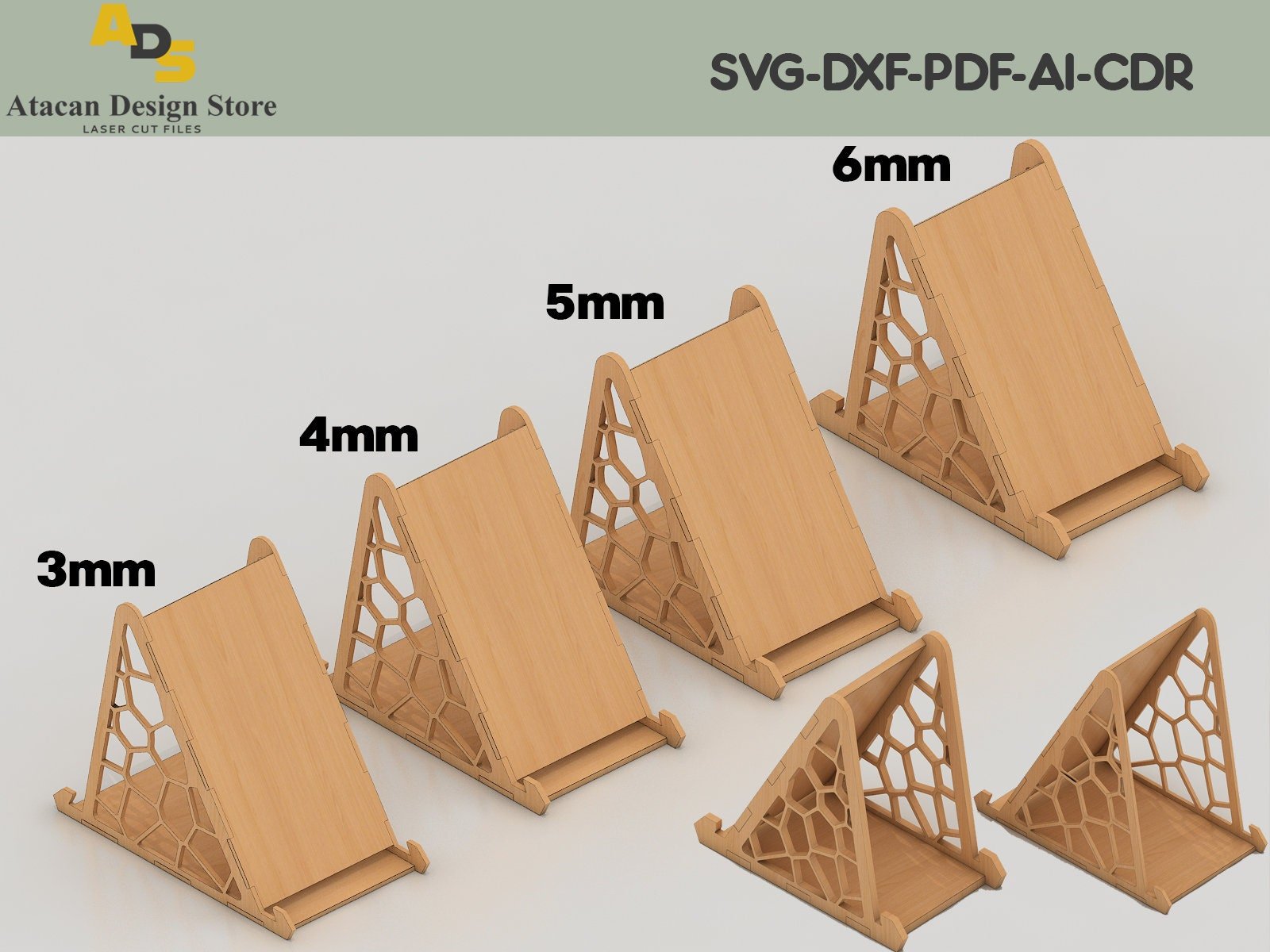 Phone Stand Laser Cut Files /Instant Download / laser cut template / l