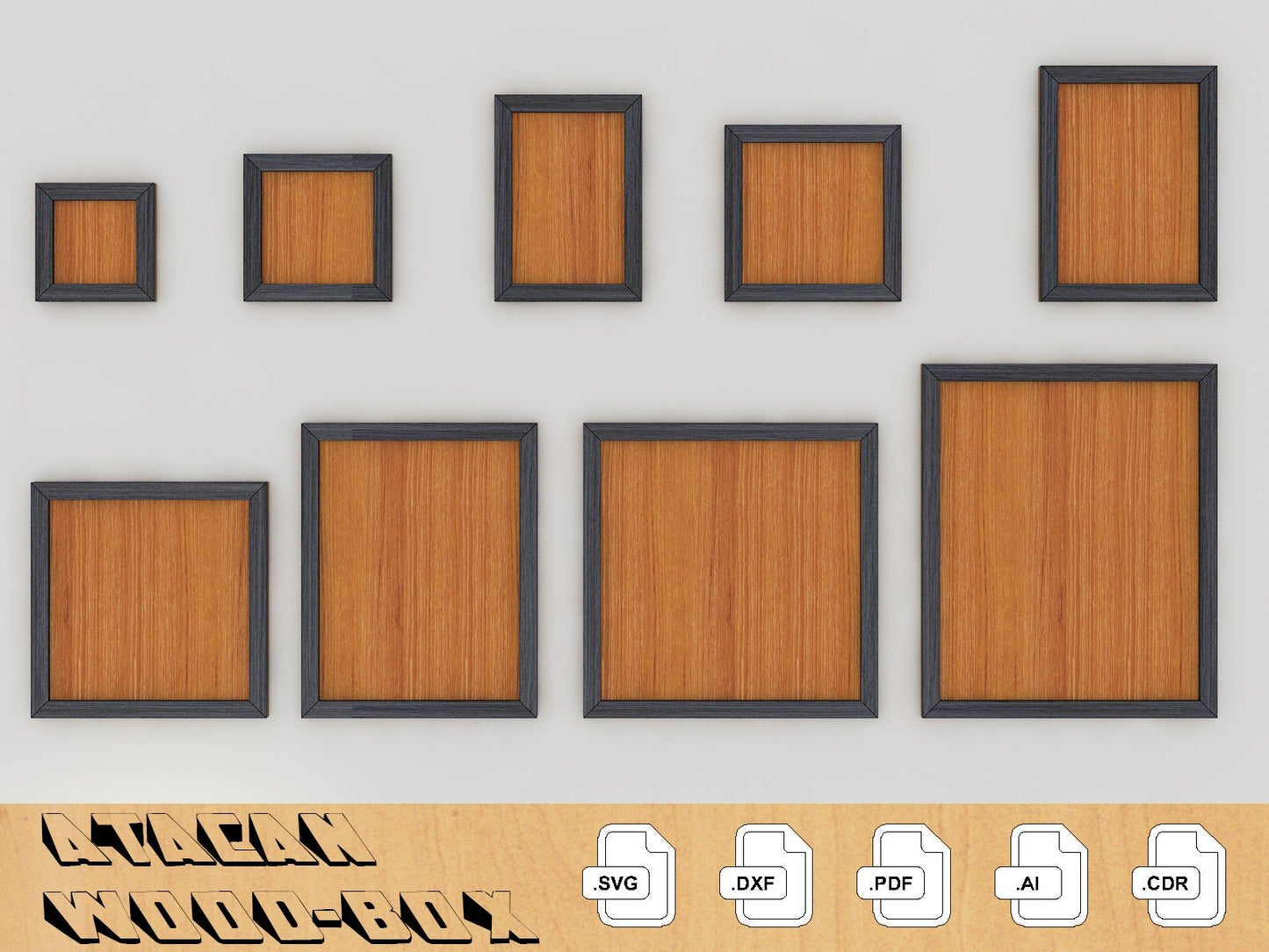 Pic Frame Set - Laser Cut Files - Glowforge Files - Digital Download 043