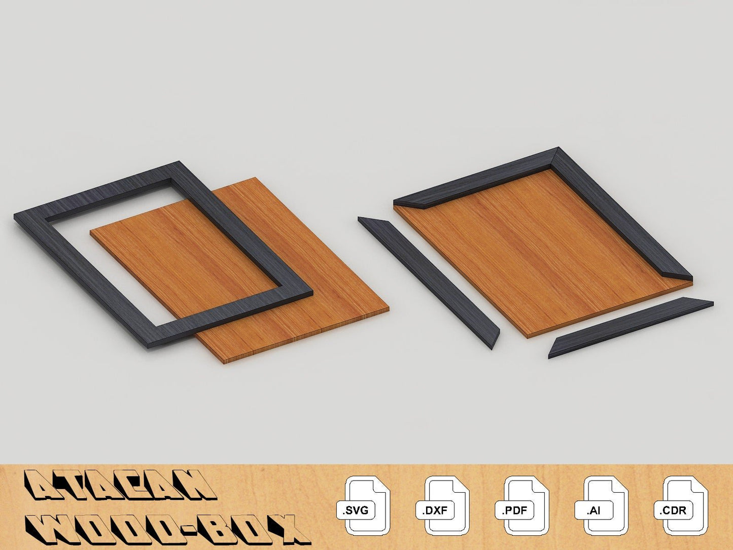Pic Frame Set - Laser Cut Files - Glowforge Files - Digital Download 043