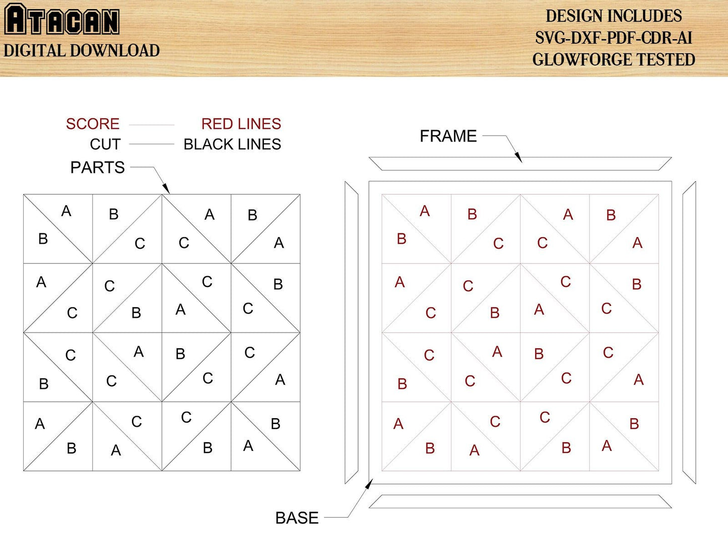 Quilt Blocks / Simple Barn Quilts / Southwest Decor / Mini Quilts / Laser Vector cut files
