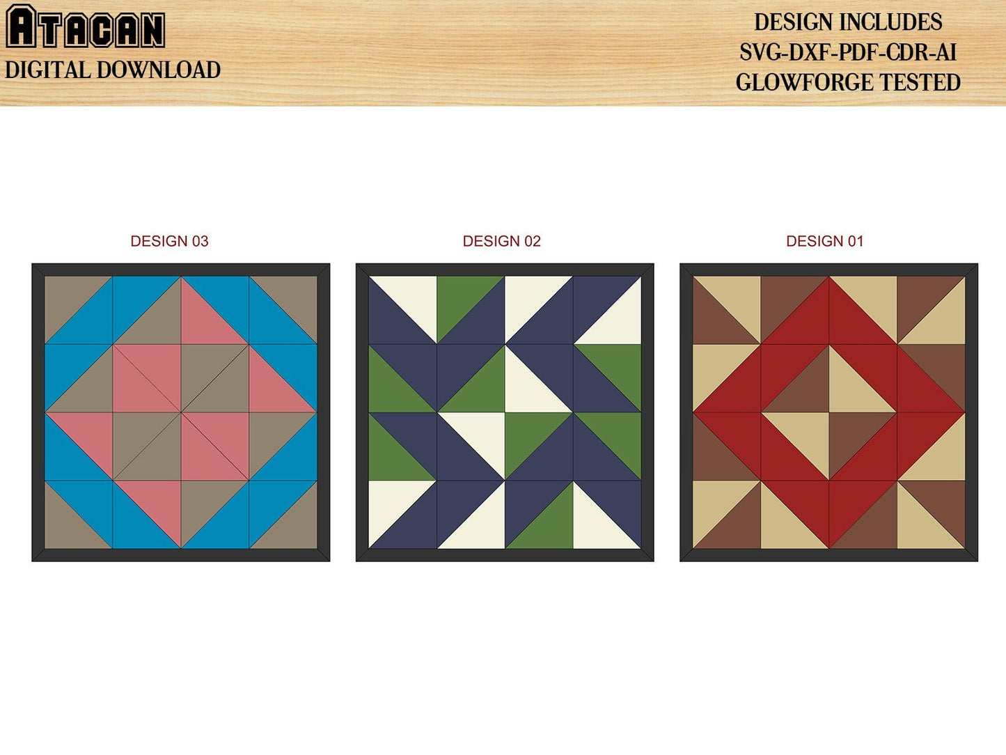 Quilt Blocks / Simple Barn Quilts / Southwest Decor / Mini Quilts / Laser Vector cut files