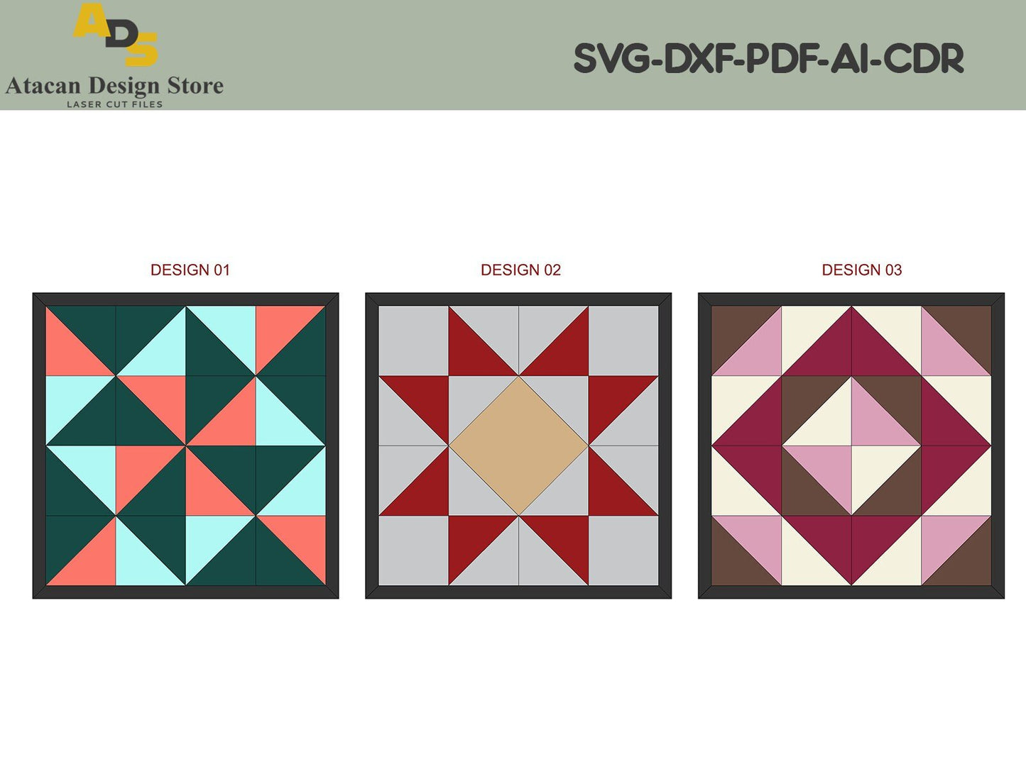 Quilt Laser Cut File / Diamond Barn Quilts / Barn Geometric Patterns / Graphic Art ADS137