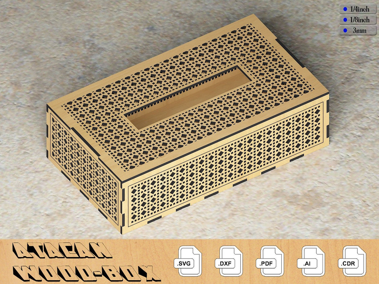 Rattan Cane Decorative Box Templates, Laser cut files, box svg, glowforge files 235