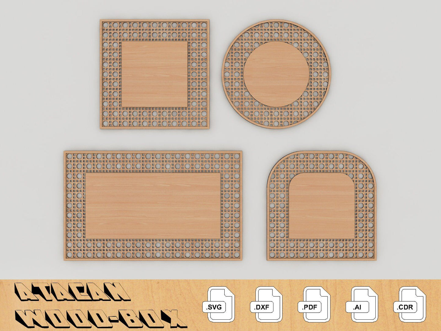 Rattan Cane Home Decor Wall Hanging File Laser Cut File for Glowforge SVG 229