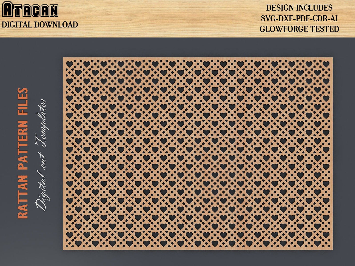 Rattan Cane Seamless Patterns / Cane Weave SVG / Glowforge Laser SVG File 440