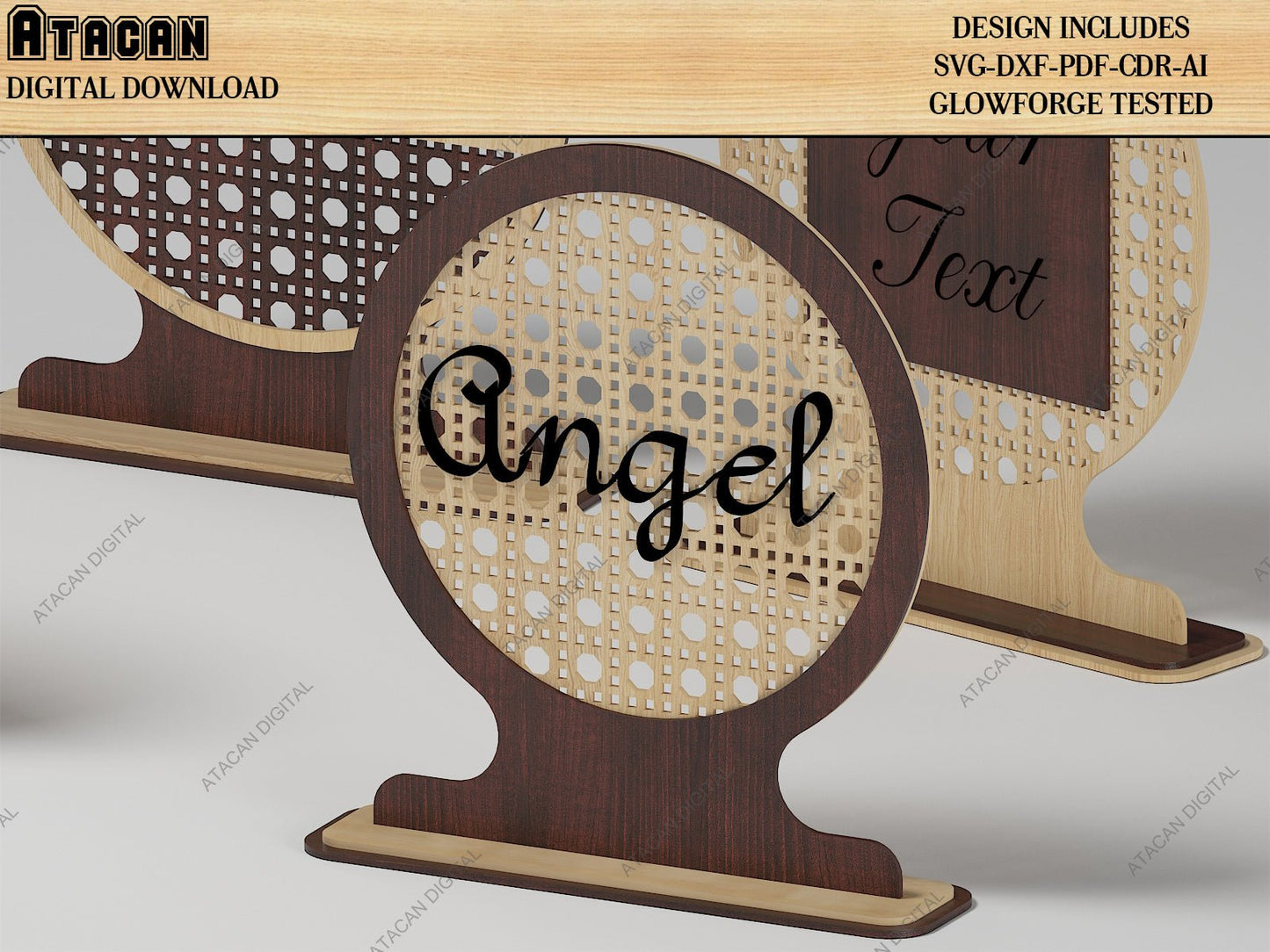 Rattan Cane Sign Backer Bundle / Rattan Cane Arch shape Laser Cut Files / Baby name sign SVG DXF CDR Ai 496
