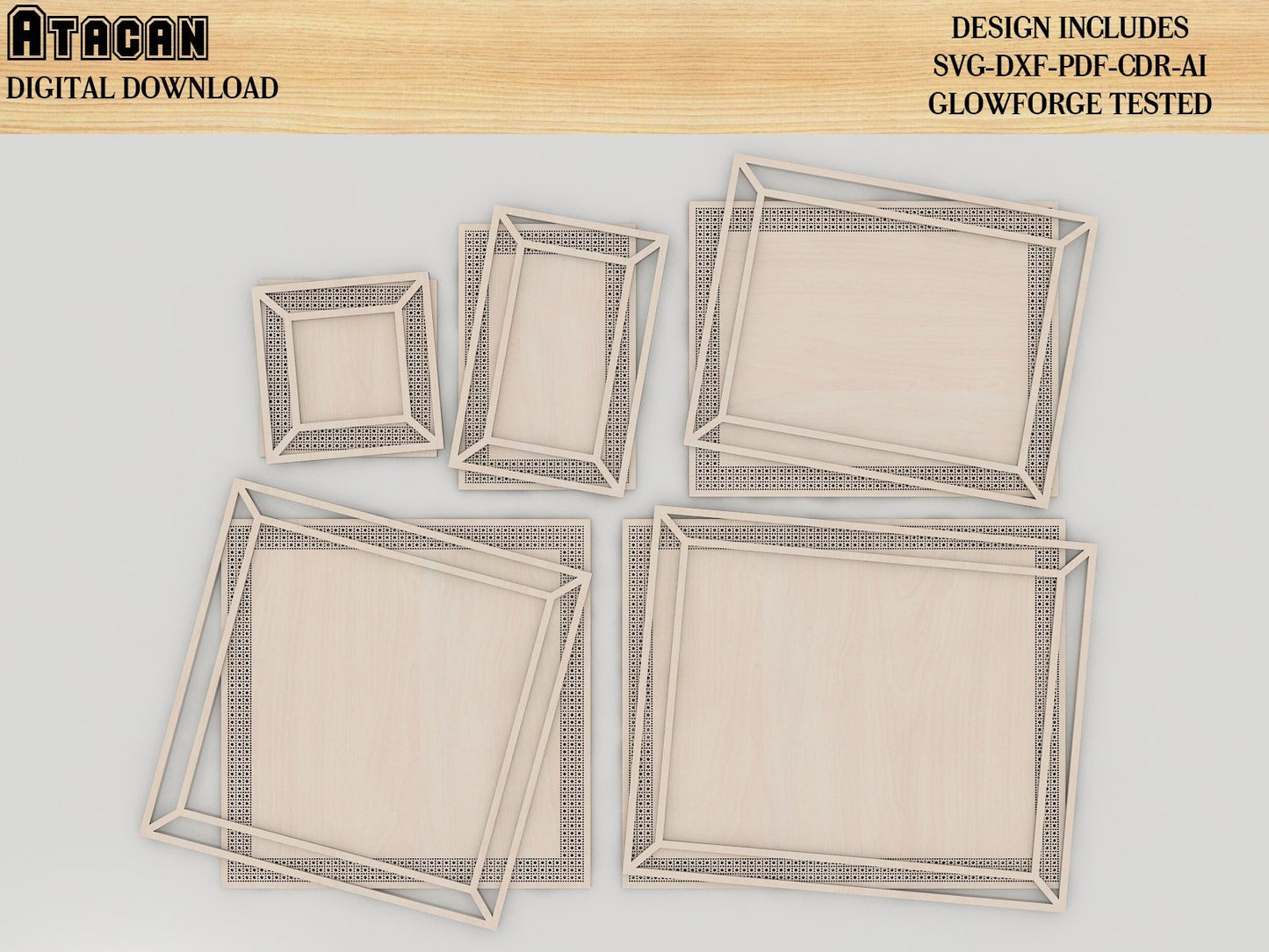 Rattan Frames Bundle SVG - Rattan Frame Digital cut Files - Farmhouse Frame SVG Template 409