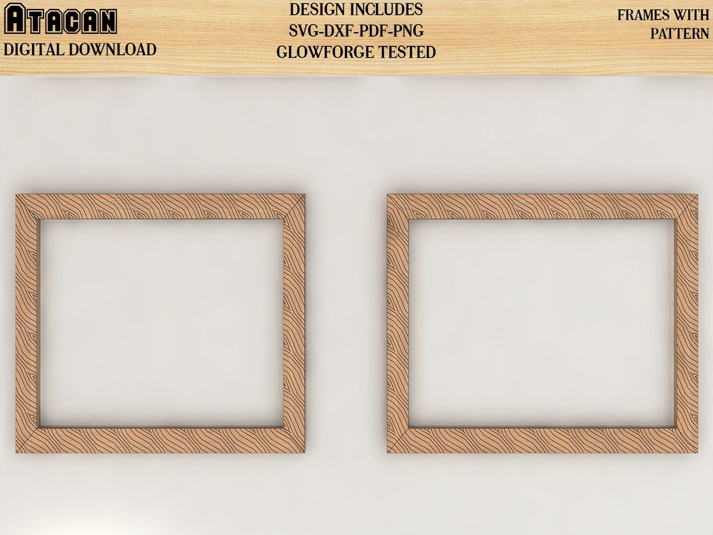 Rectangle Frames With Pattern laser svg cut files square frame bundle Home Decor Svg dxf glowforge Digital Download 184