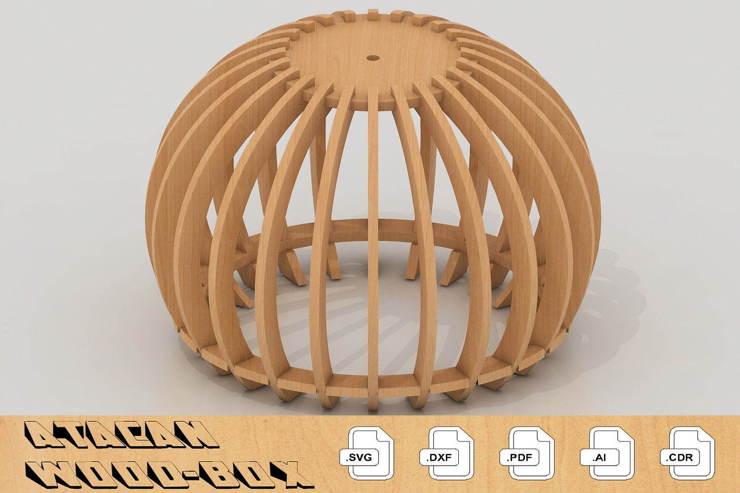 Round Oval Wood Pendant Light Chandelier Lamp lampshade plywood Svg, Dxf, Cdr 275