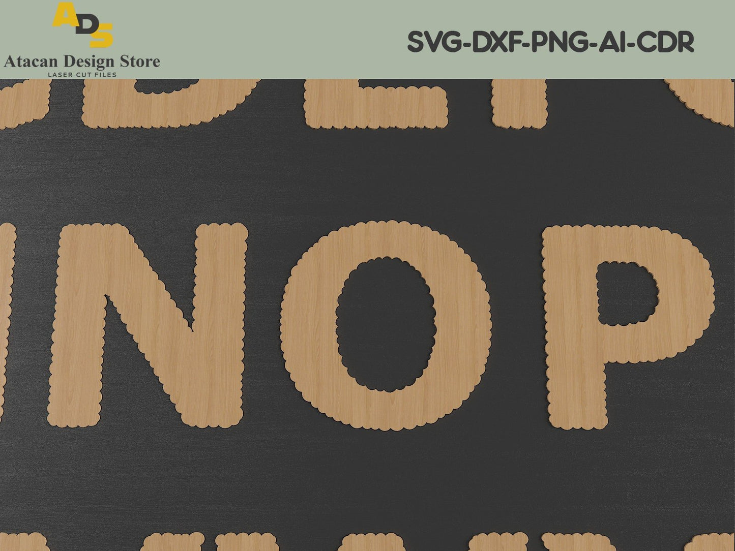 Scallop Alphabet Set / Scallop Letter Shapes / Scalloped Cutting Files / Scallop templates 266