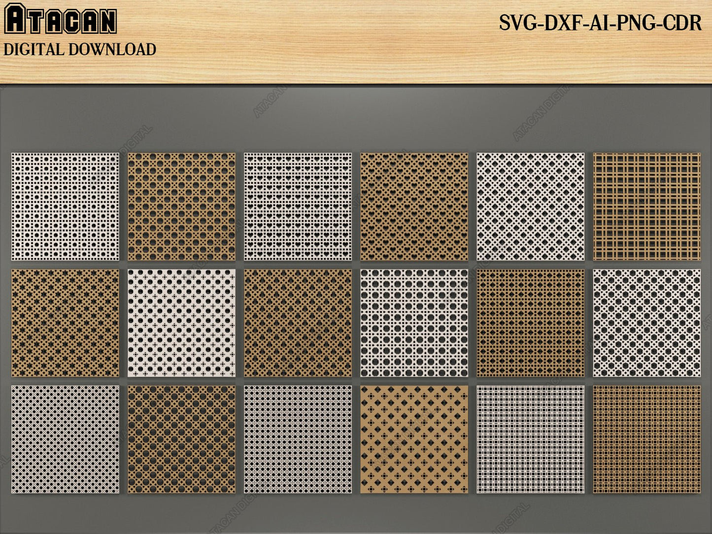 Seamless Rattan Cane Patterns Bundle