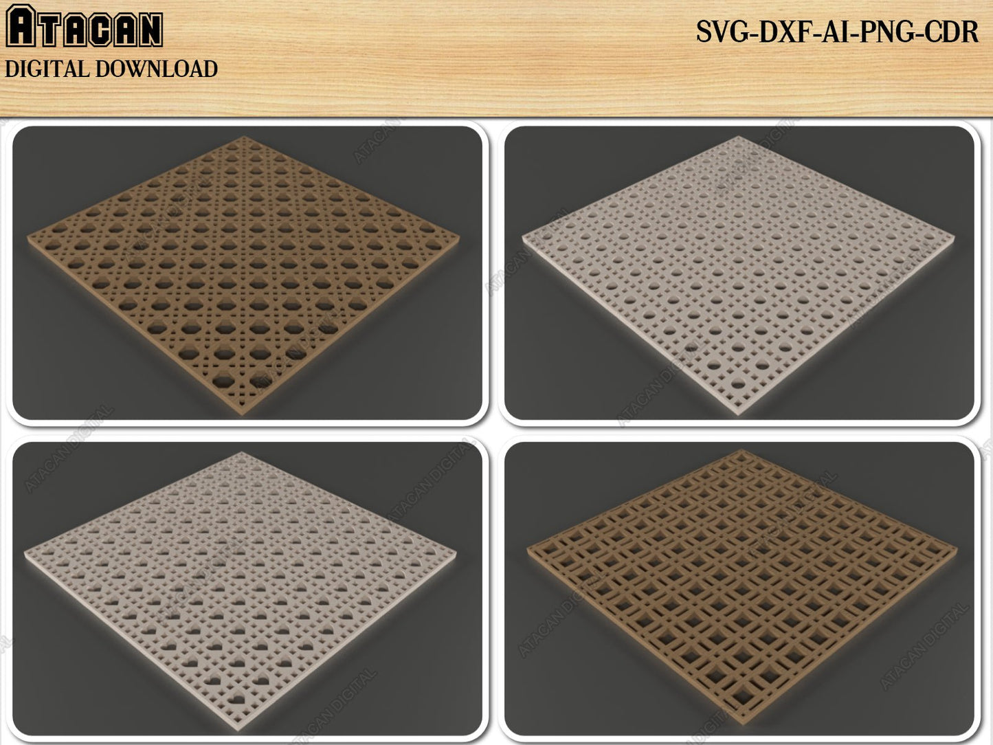 Seamless Rattan Cane Patterns Bundle