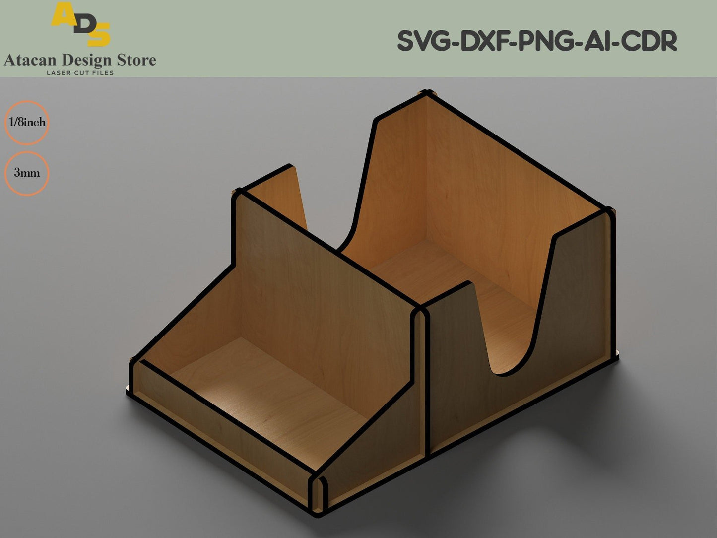 Spice rack and Napkin holder / Laser Cut Box Files / Laser cut vector / Instant Download ADS229