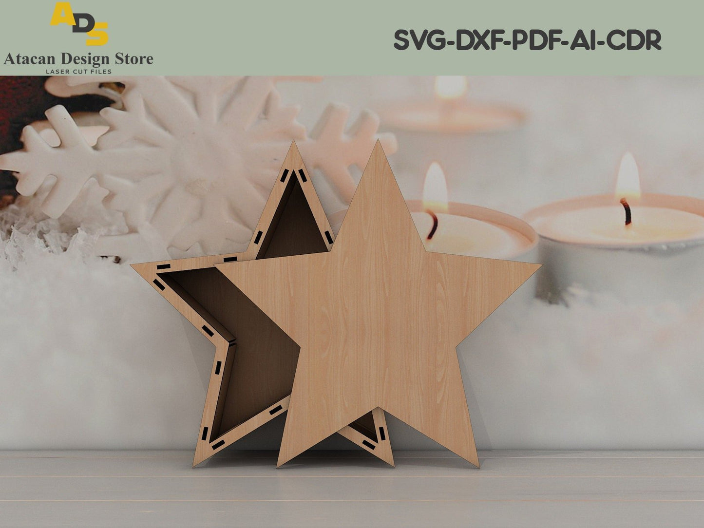 Star Box Laser Cut Files / Glowforge SVG / Laser Box Files ADS199