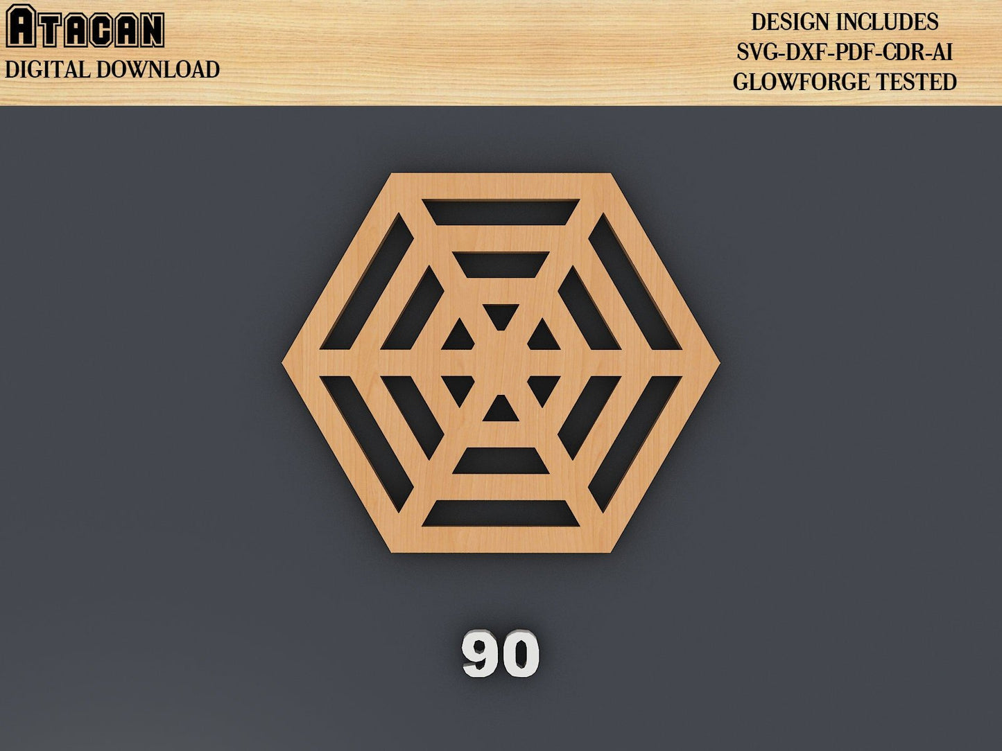 SVG Coaster file for Laser Cut, Digital Vector DXF Files, Instant Download, CNC Glowforge Cricut Templates 336