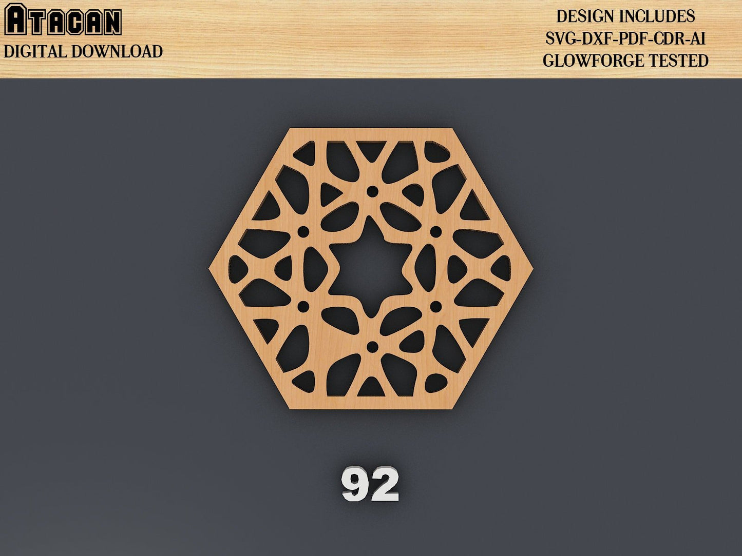 SVG Coaster file for Laser Cut, Digital Vector DXF Files, Instant Download, CNC Glowforge Cricut Templates 336