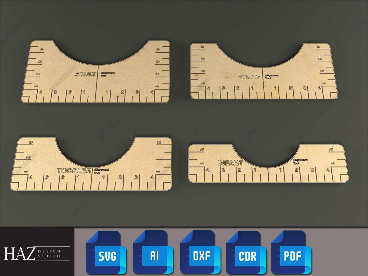 T-shirt Rulers Toolkit - Shirt alignment tools - Shirt Placement Scale Guide - T-shirt centering Measurement Tools 189