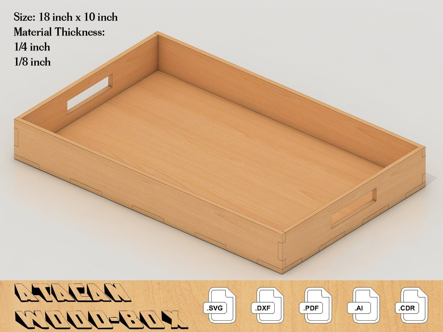 Tray laser cut dxf files, for laser tray cnc plan, for Glowforge SVG CDR AI file 077
