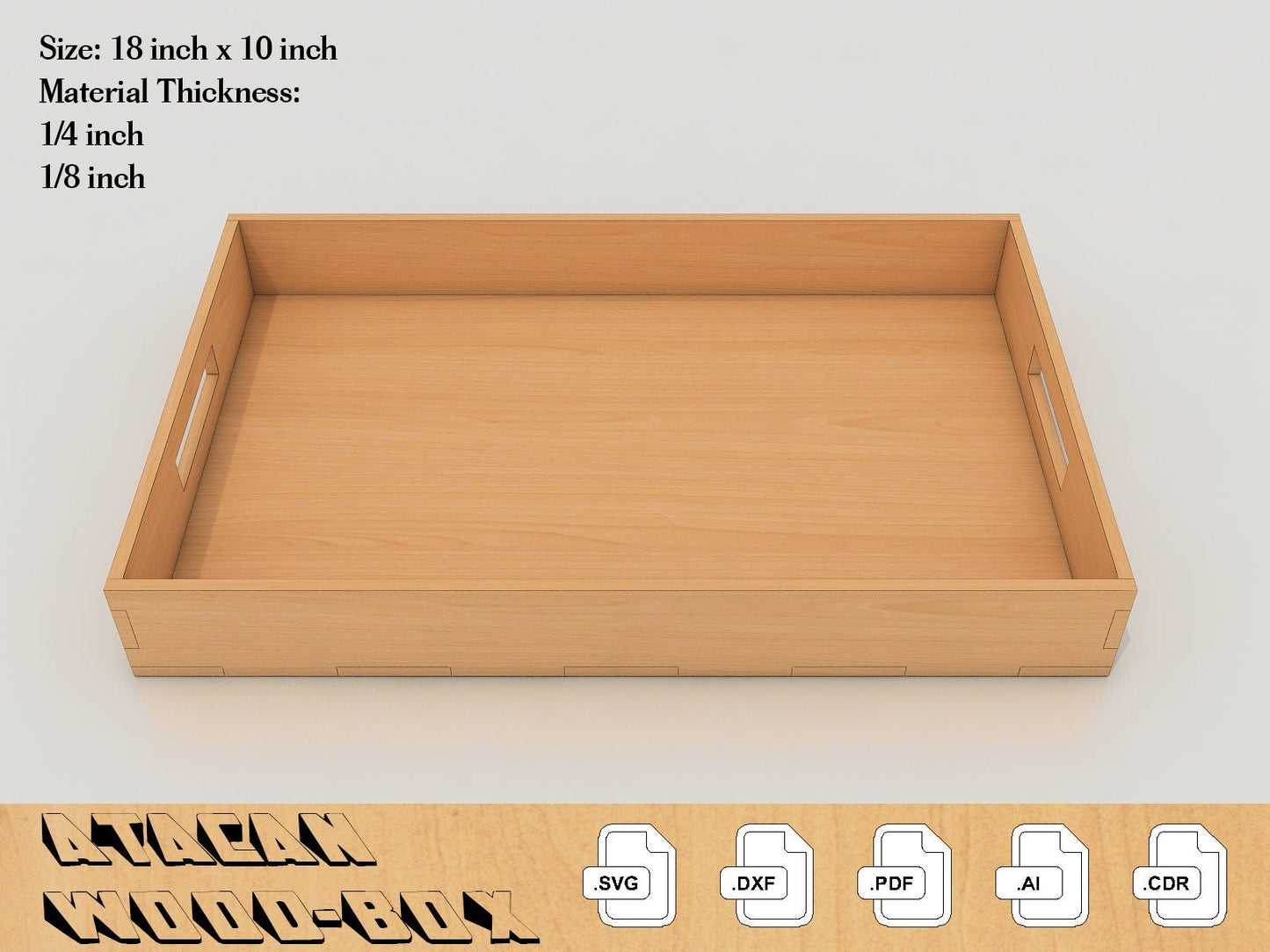 Tray laser cut dxf files, for laser tray cnc plan, for Glowforge SVG CDR AI file 077