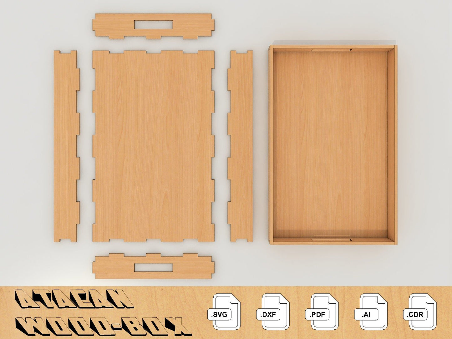 Tray laser cut dxf files, for laser tray cnc plan, for Glowforge SVG CDR AI file 077