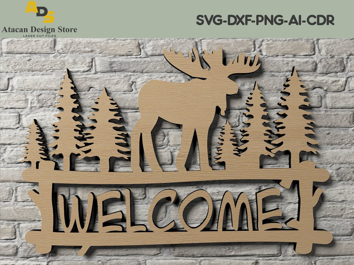 Welcome Deer Signs / Wall and Door Hanger Design / Dxf Svg Cdr Files 248
