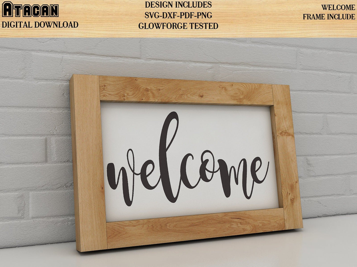 Welcome SVG File - Welcome Home Sign including Frame - digital file download 150