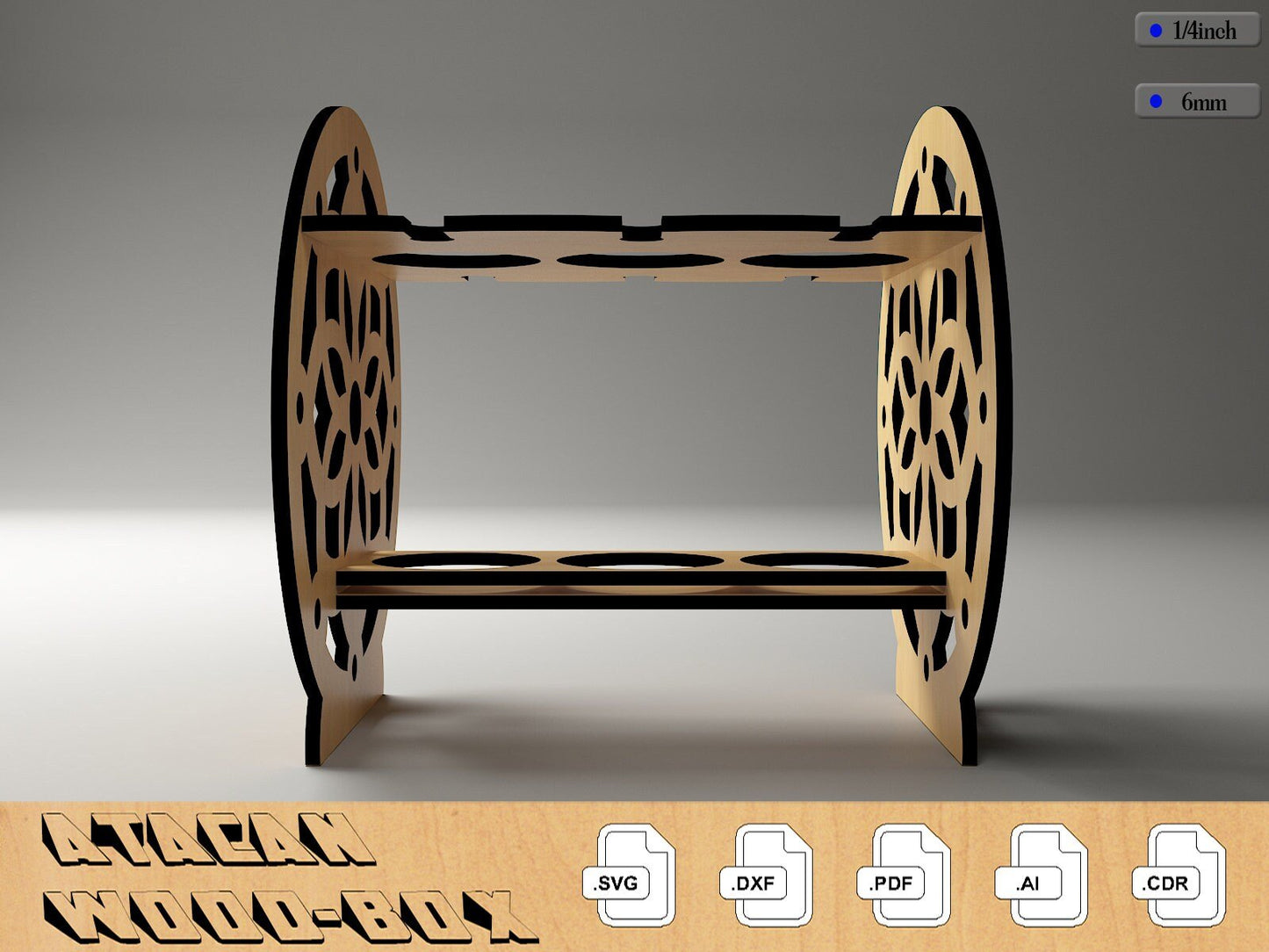 Wine Glass Holder Wood Wine Bottle Display / Wine or Spirit Rack 301