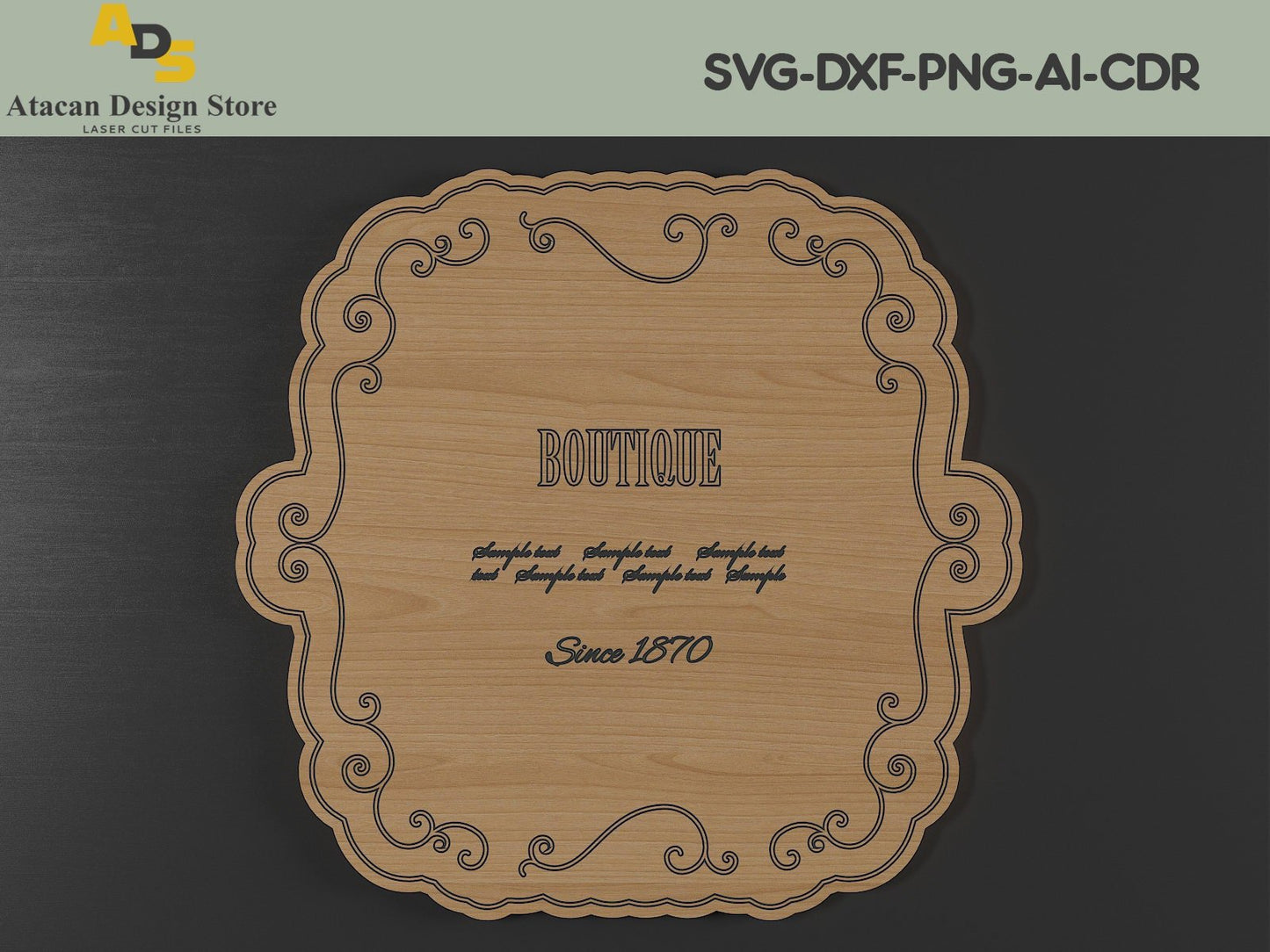 Wood Antique Ornamental Frames / Vintage Logo Badgets / Wooden Frame Designs 271