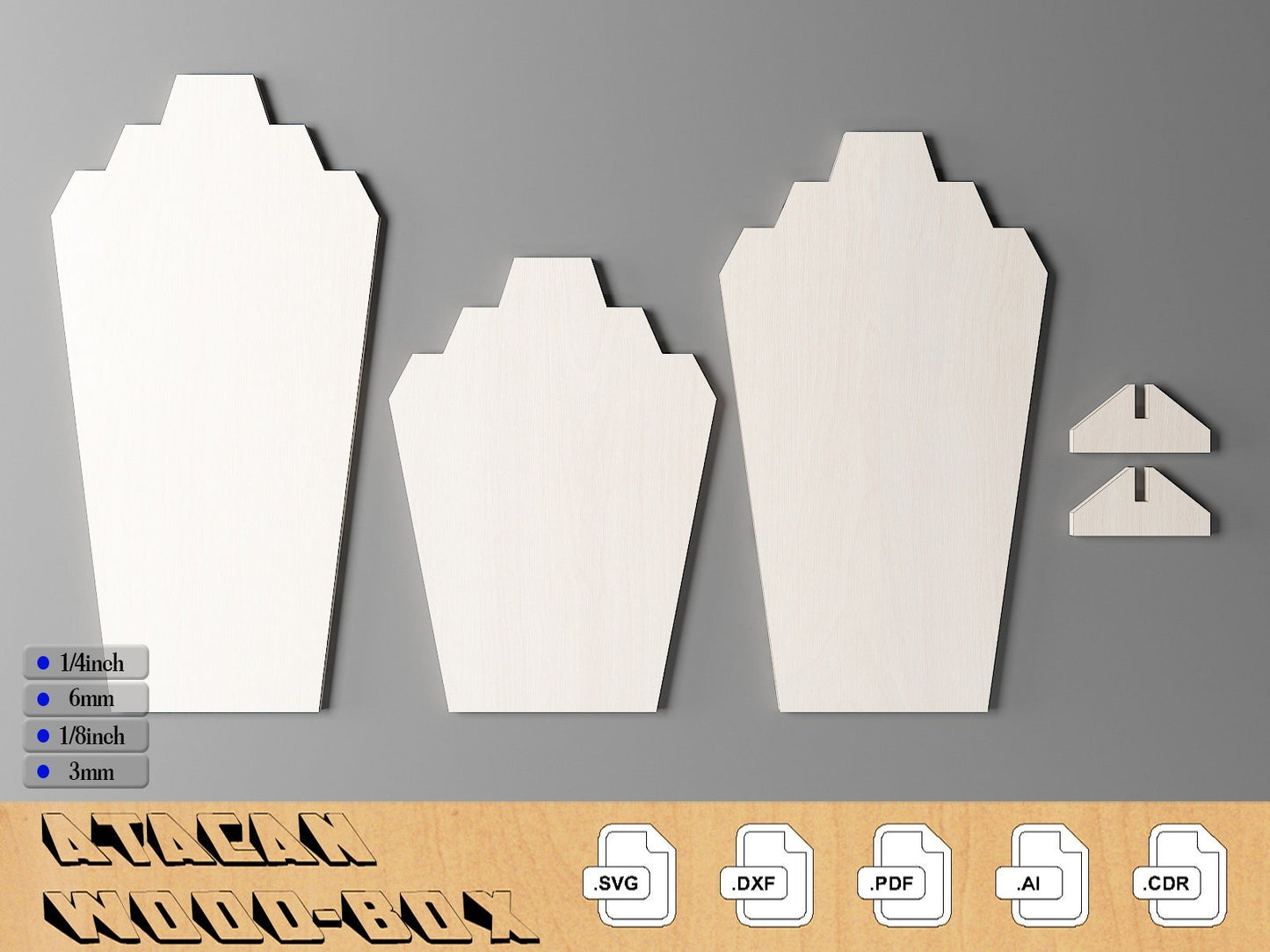Wood Necklace Display Stand / Jewelry Bracelet Stand / Laser Machine Files SVG DXF CDR Ai 323
