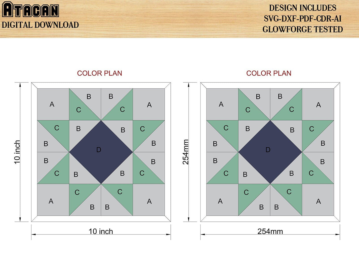 Wood Quilt pattern Files / Farmhouse Boho Scored Quilt / Glowforge cutting Templates 462