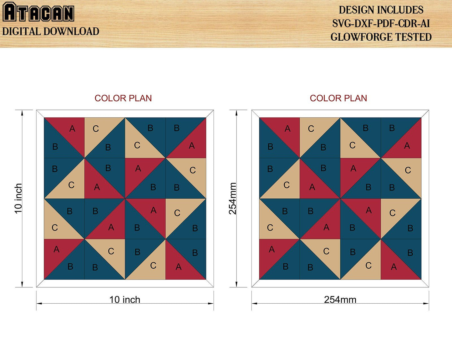 Wood Quilt pattern Files / Farmhouse Boho Scored Quilt / Glowforge cutting Templates 462