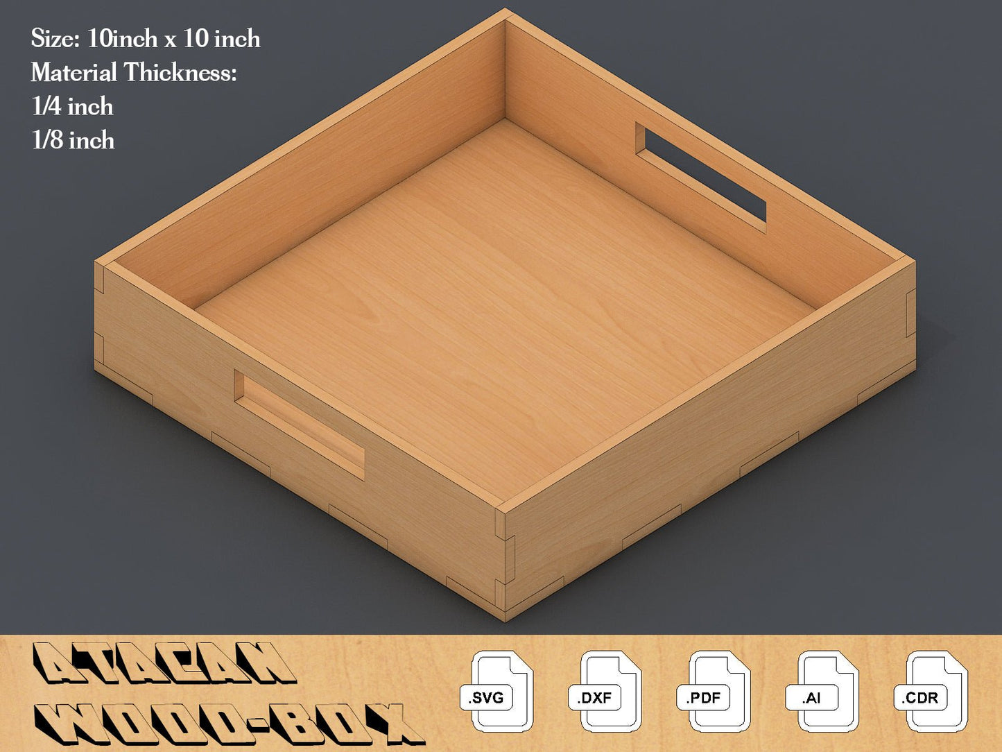 Wood Serving Tray / Glowforge Laser Vector Plans / Svg files for Sale,/ Dxf for Laser Machines 072