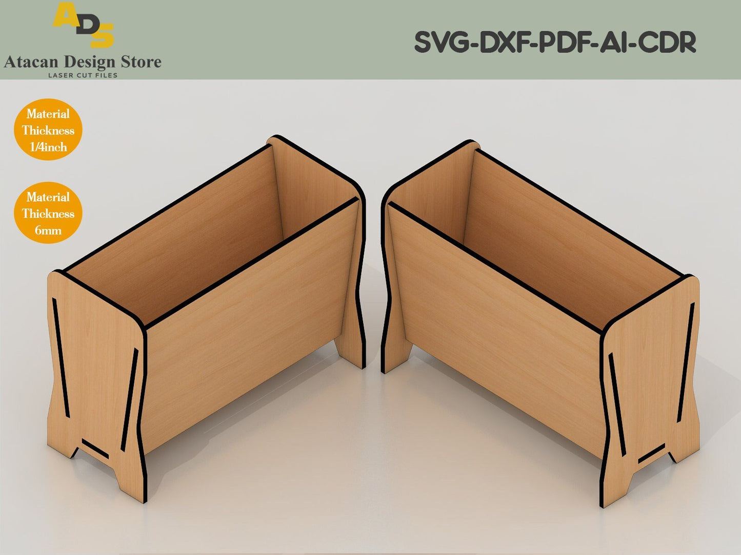 Wooden desktop Magazine Rack / Journal Display Storage / Newspaper Organizer for Laser Cutting ADS169