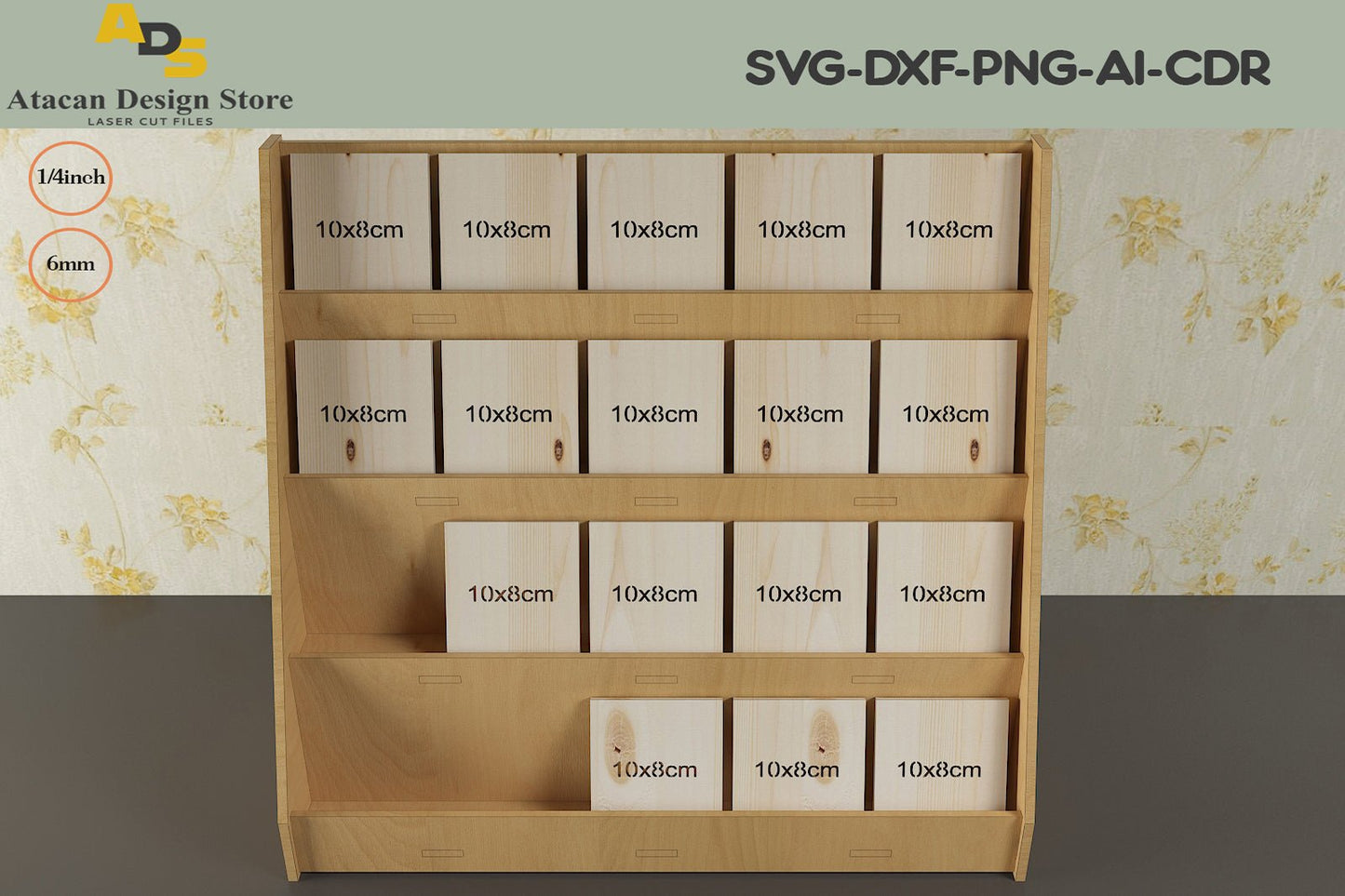 Wooden Earring Card Display Stand / Craft Fair Display Holder / Tiered Shelves Organiser 297